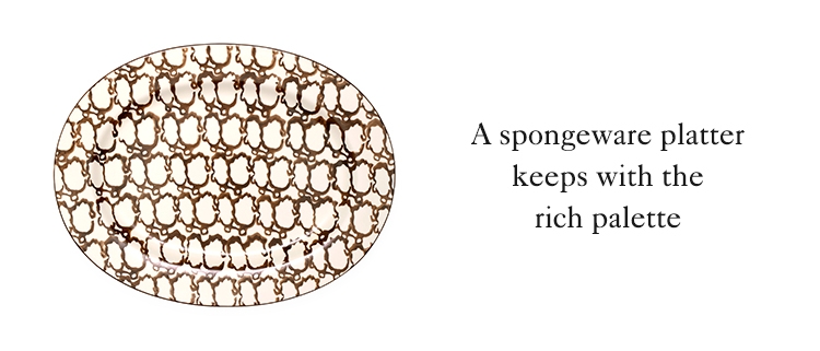 Spongeware Oval Serving Plates