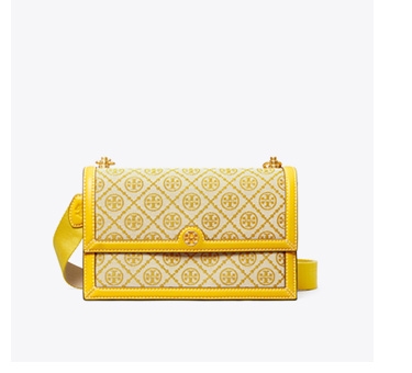 T Monogram Jacquard Shoulder Bag