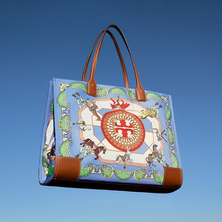 Tory Burch Ella Carousel-Print Tote Bag - Neutrals