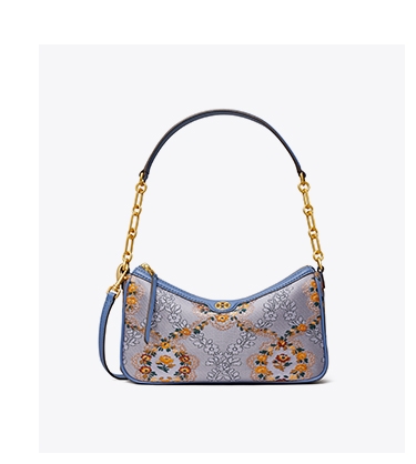 T Monogram Brocade Shoulder Bag