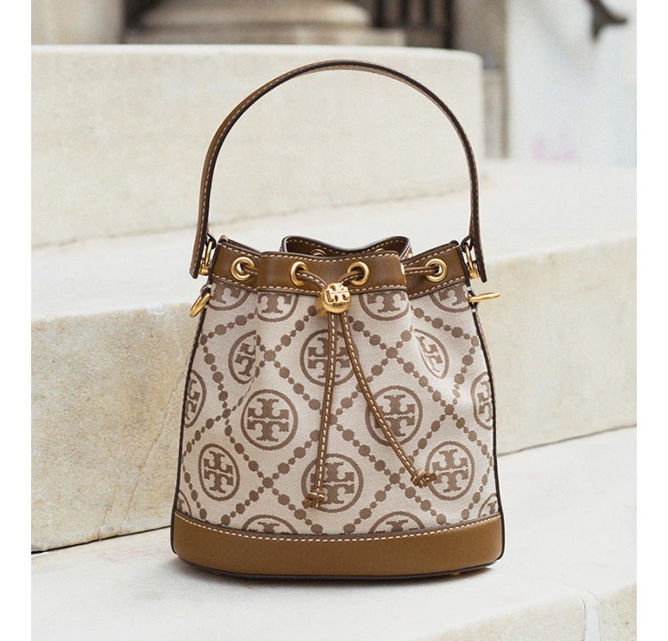 T Monogram Jacquard Mini Bucket Bag